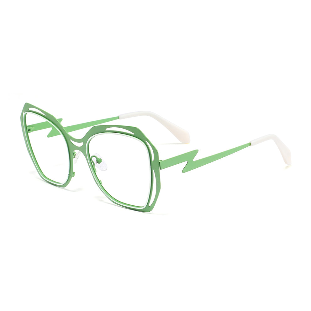 Emilee Eyeglasses in Green & White