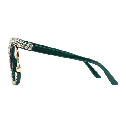 Kamia Eyeglasses in Green & Diamond