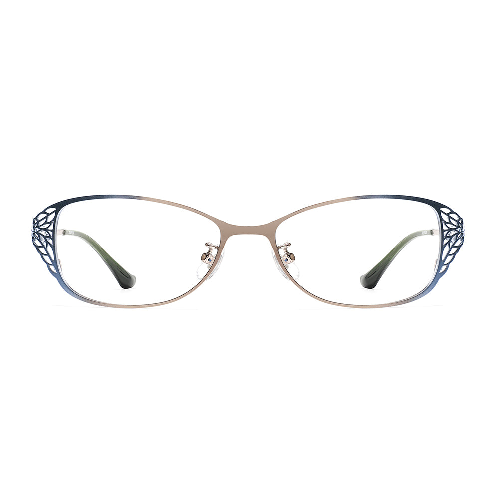 Leaf Eyeglasses in Blue & Gold