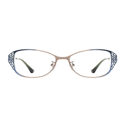 Leaf Eyeglasses in Blue & Gold