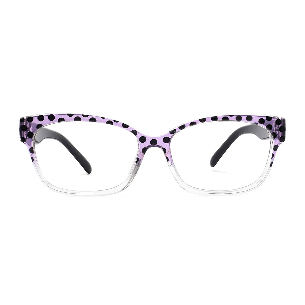 Safia Eyeglasses in Purple Tortoise & Clear