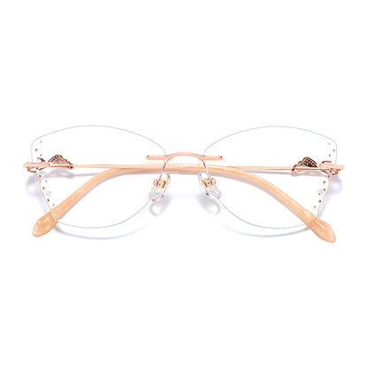 Clear Butterfly Eyeglasses in Rose Gold