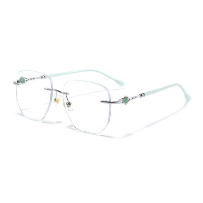 Perry Eyeglasses in Silver & Green