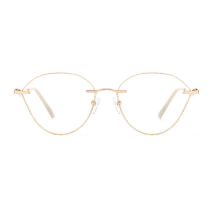 Coral Eyeglasses in Gold