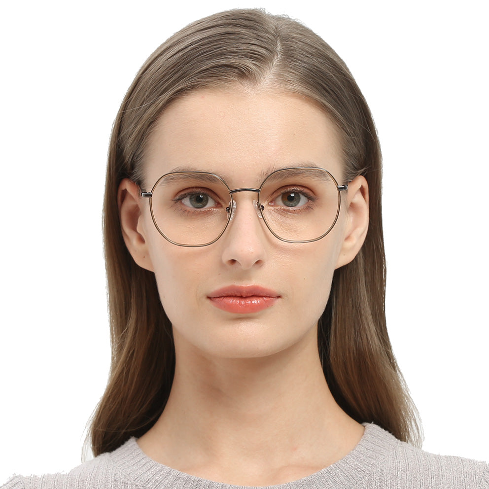 Violet Eyeglasses in Silver