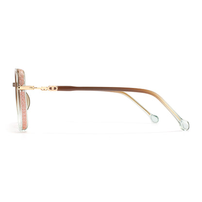 Gerda Eyeglasses in Brown & Clear Green