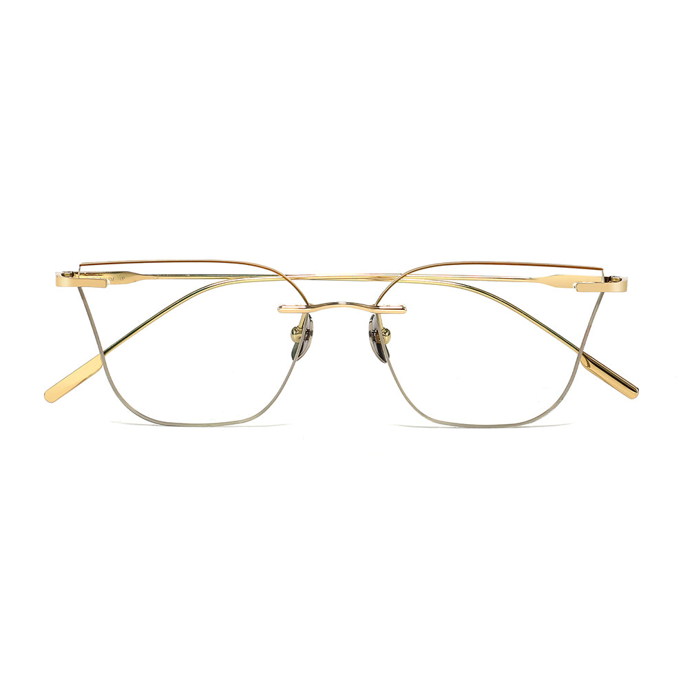 Rika Eyeglasses in Gold & Brown Grey