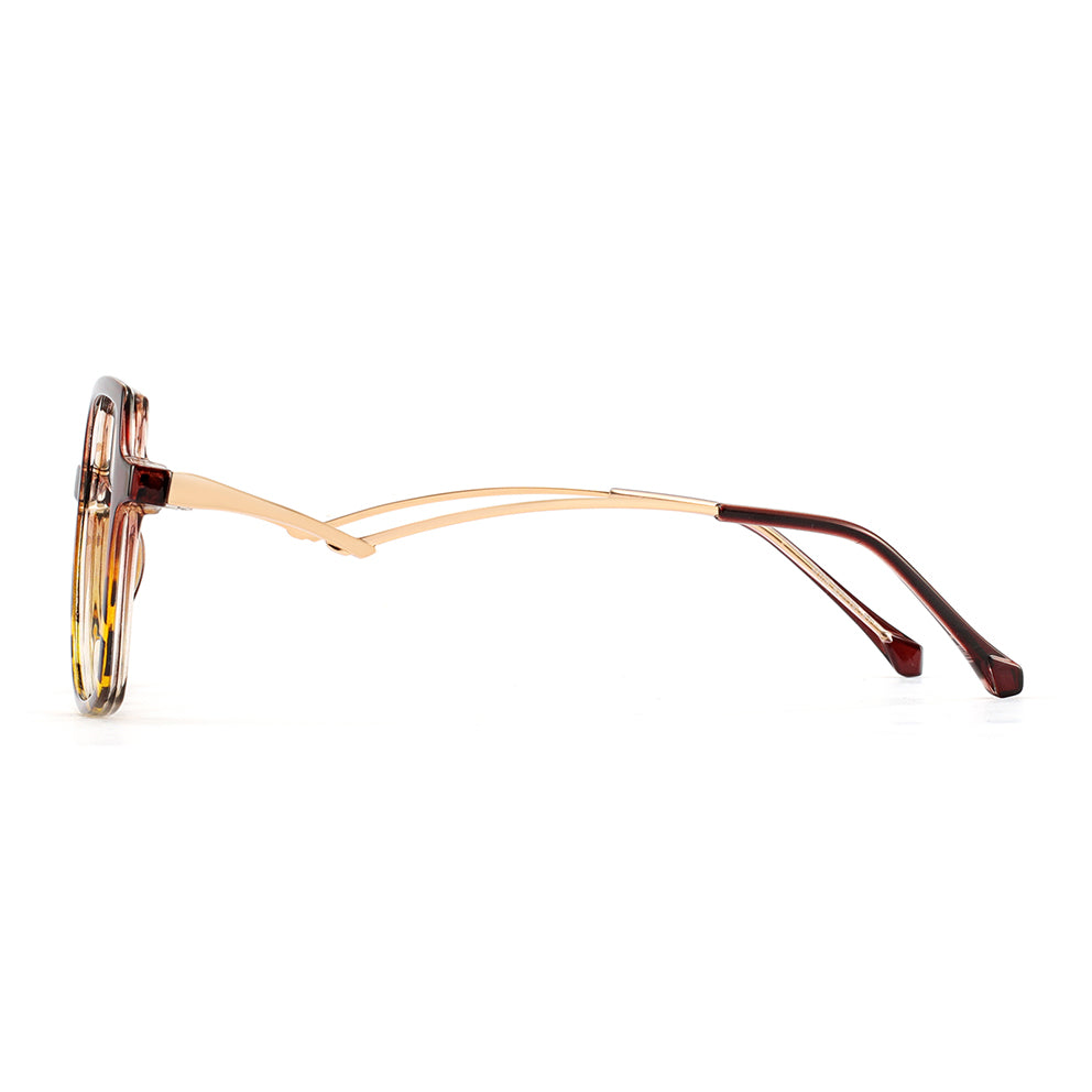 Cloris Eyeglasses in Brown & Yellow Tortoise