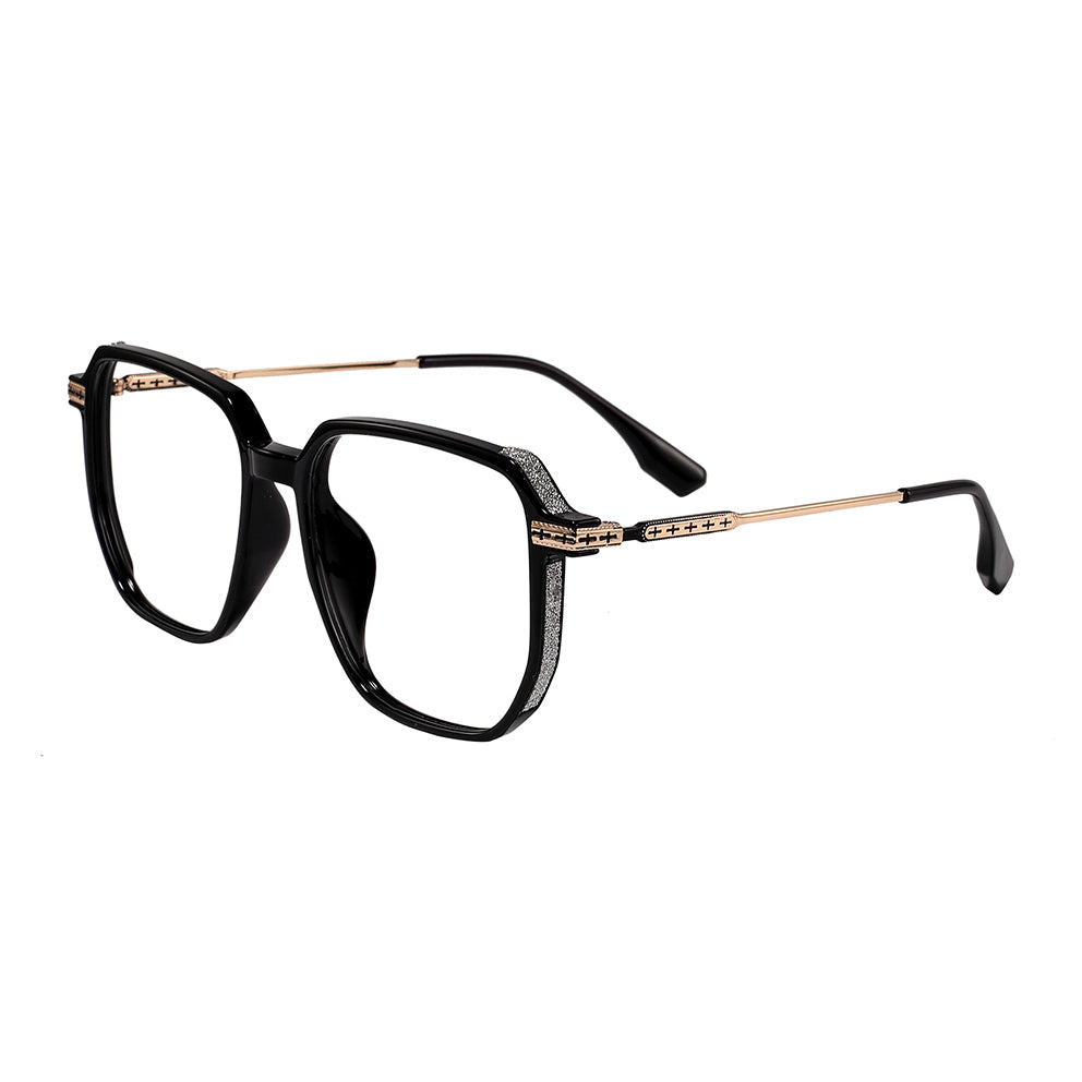 Romola Eyeglasses in Black & Gold