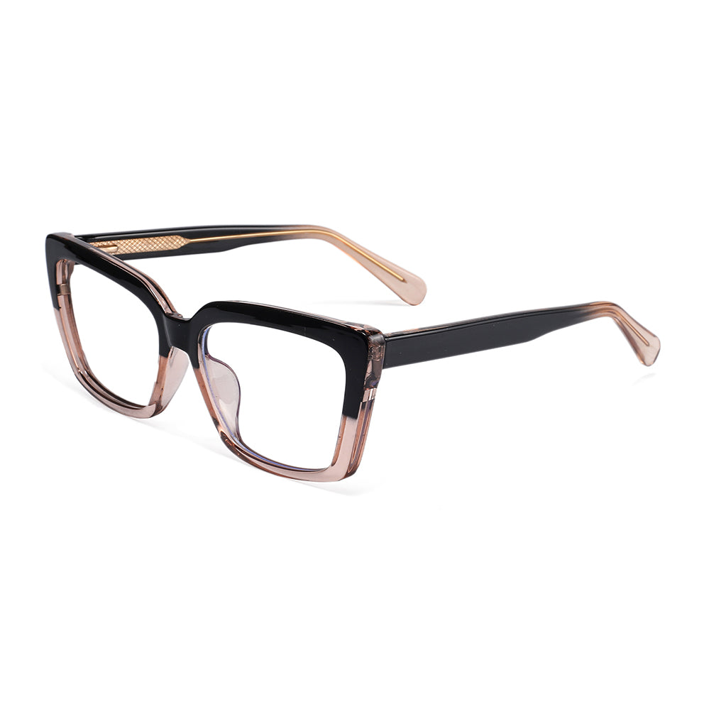 Torah Eyeglasses in Black & Champagne