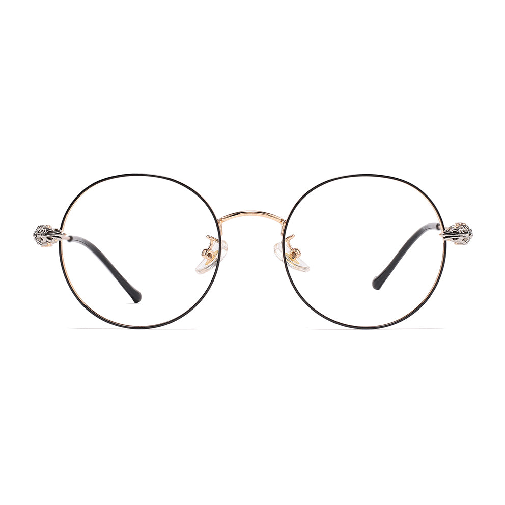 Roya Eyeglasses in Black & Gold