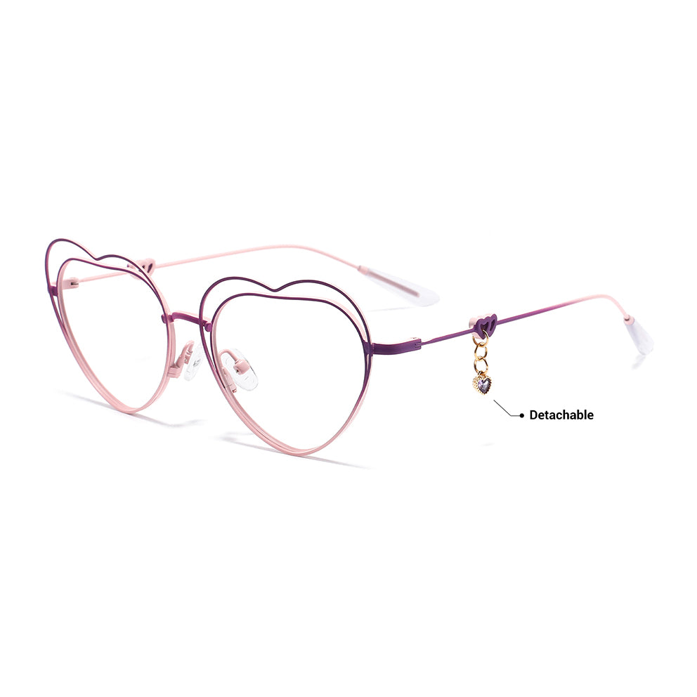 Heart Eyeglasses in Purple & Pink