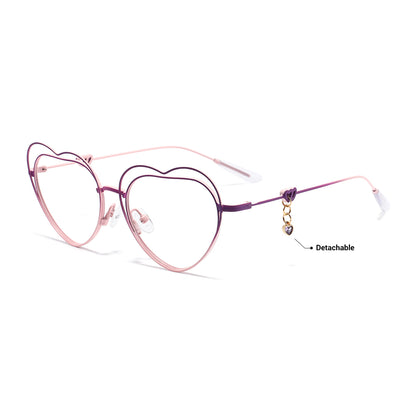 Heart Eyeglasses in Purple & Pink