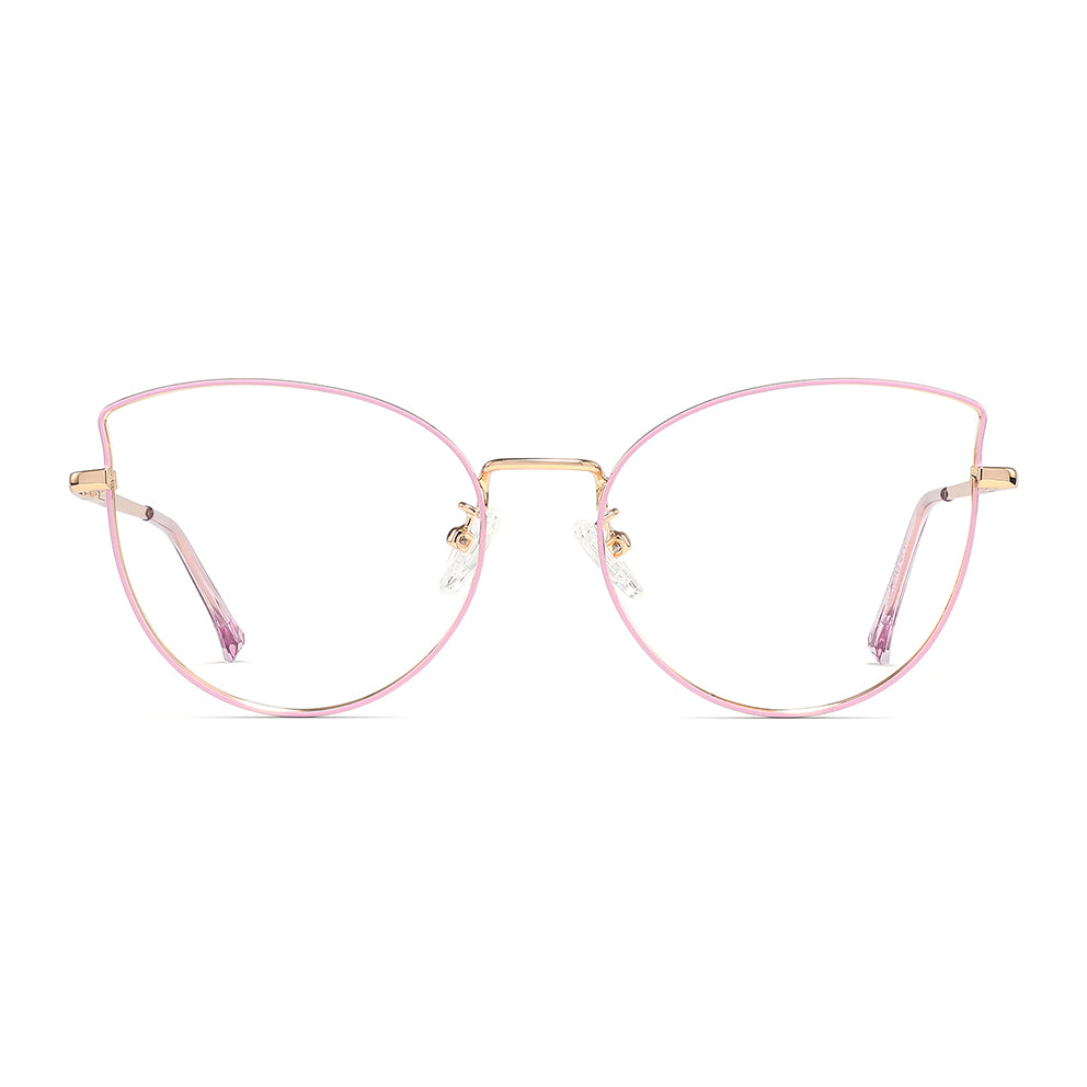 Cloe Eyeglasses in Pink & Gold