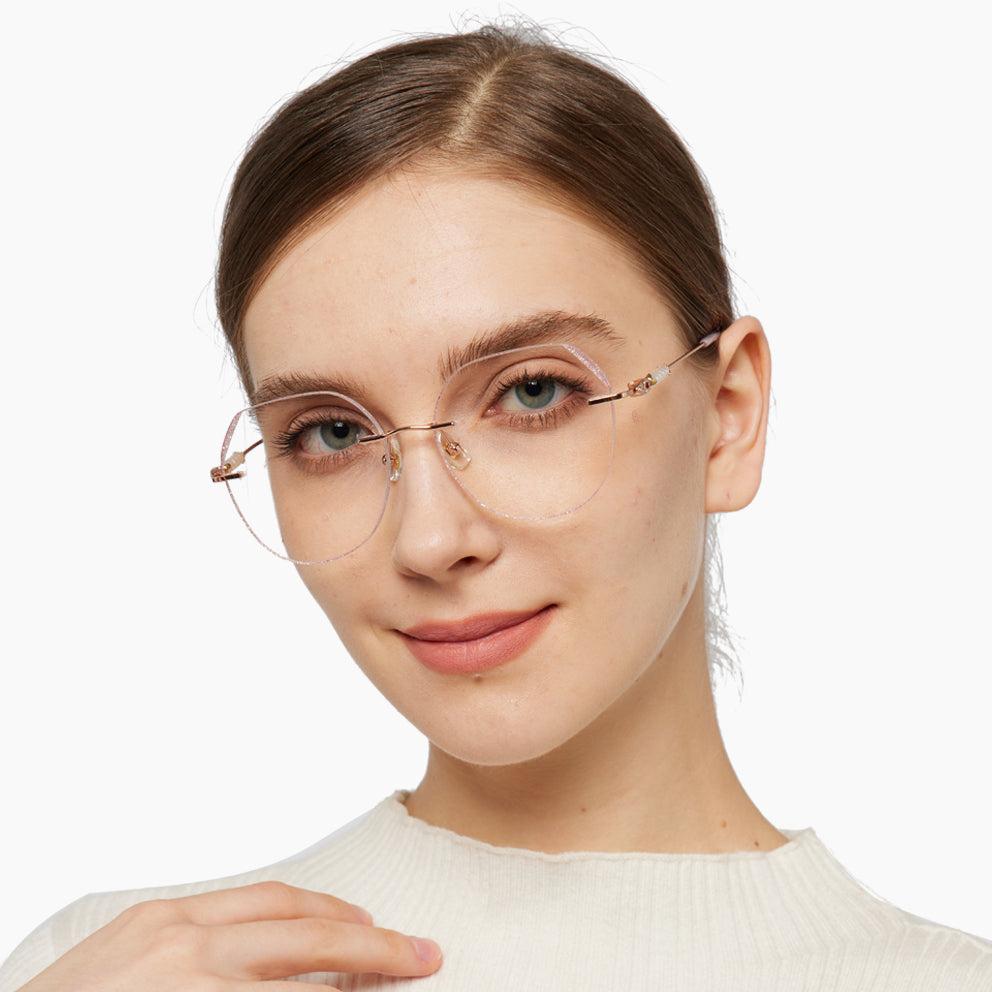 Fauna Eyeglasses in Rose Gold & Pink