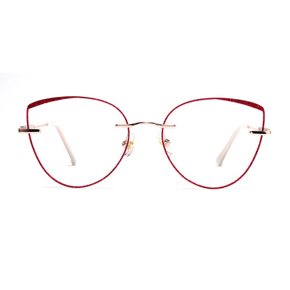 Glamour Eyeglasses in Rose Gold & Red