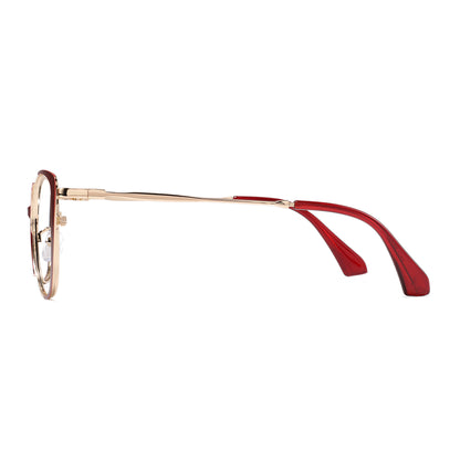 Rian Eyeglasses in Red & Gold