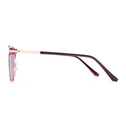 Aysun Eyeglasses in Burgundy & Clear Pink