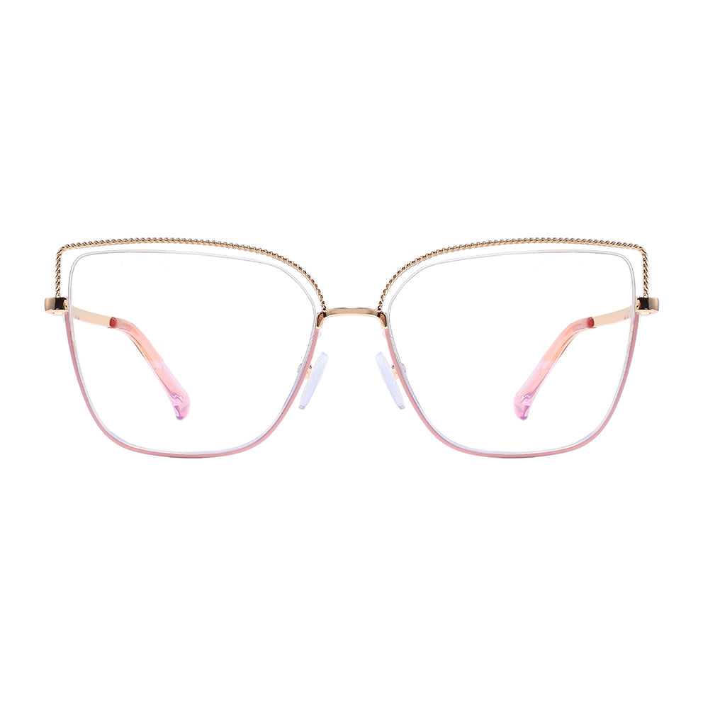 Loes Eyeglasses in Pink & Gold