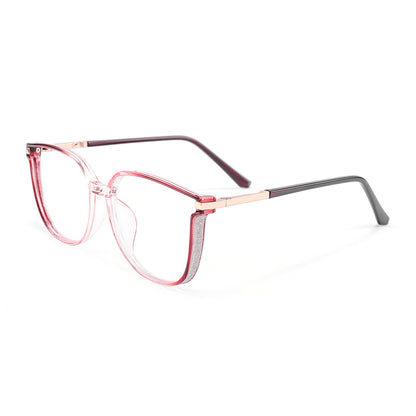 Aysun Eyeglasses in Burgundy & Clear Pink