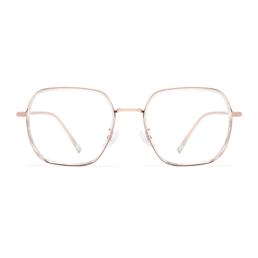 Michela Eyeglasses in Clear & Rose Gold