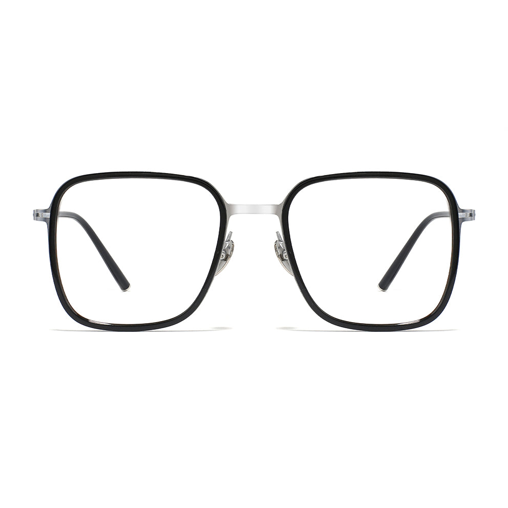 Tim Eyeglasses in Black & Silver