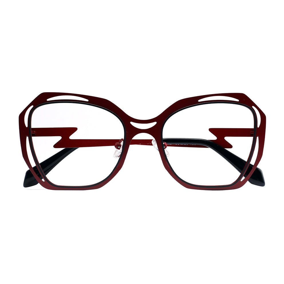 Emilee Eyeglasses in Red & Black