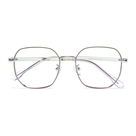 Mcgaffey Eyeglasses in Olive Green & Purple