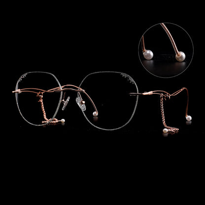 Pearl Eyeglasses in Rose Gold & Silver