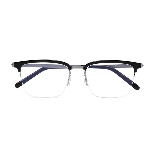 Hatem Eyeglasses in Black & Silver