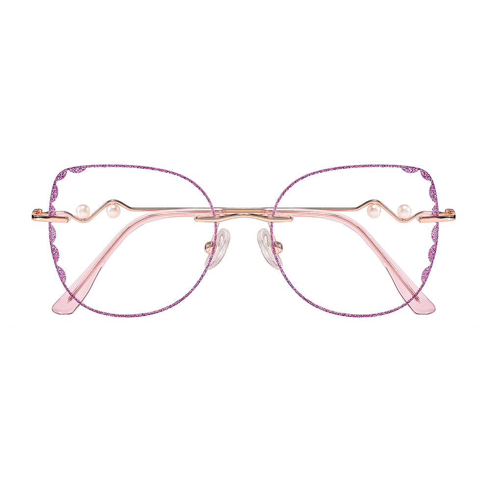 Elvira Eyeglasses in Rose Gold & Purple