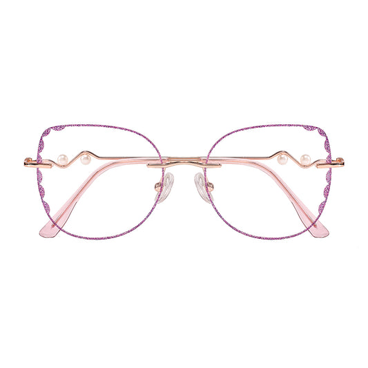 Elvira Eyeglasses in Rose Gold & Purple