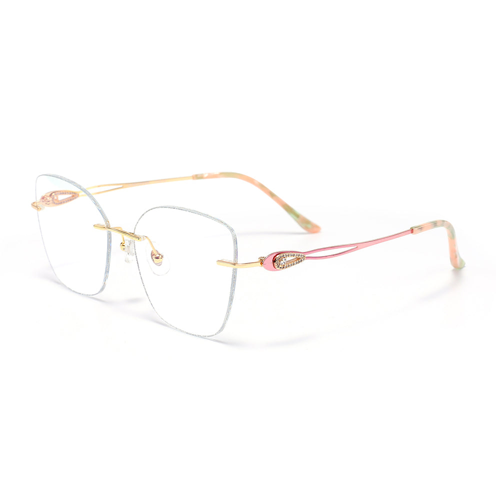 Whitney Eyeglasses in Silver & Rose Gold