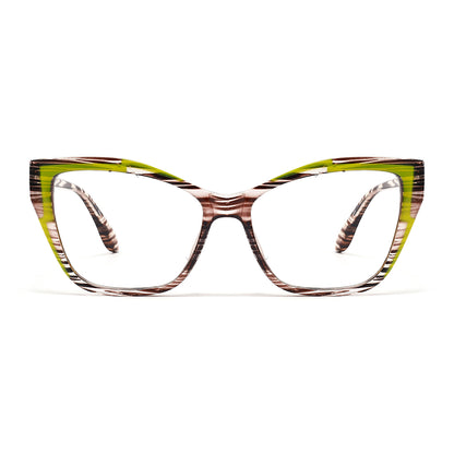 Madison Eyeglasses in Green & Leopard