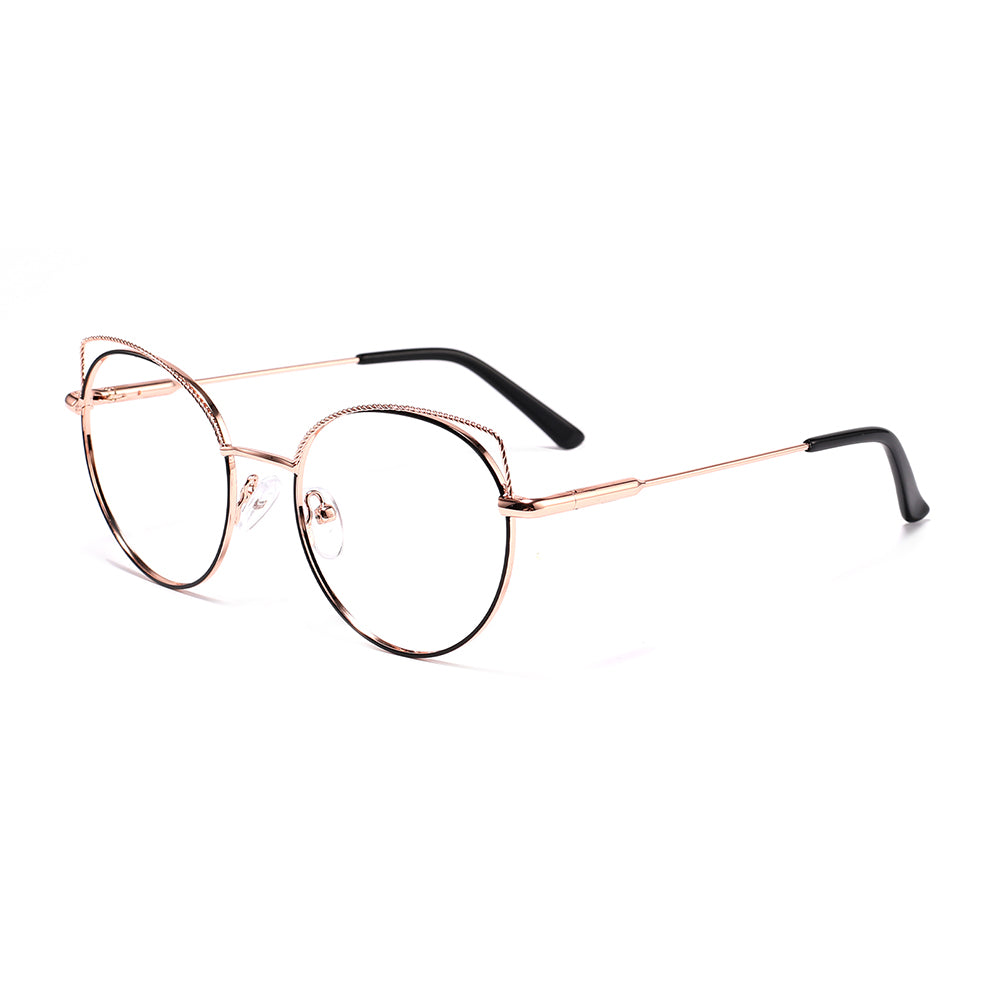 Jelley Eyeglasses in Black & Rose Gold