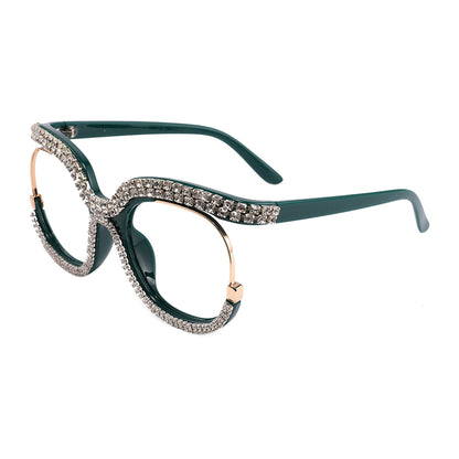 Kamia Eyeglasses in Green & Diamond