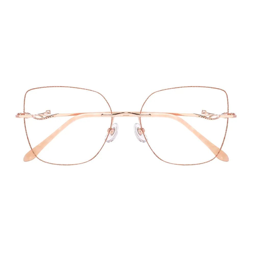 Winky Eyeglasses in Rose Gold & Pink