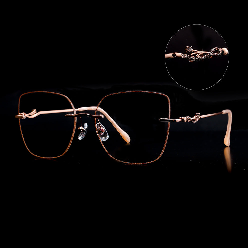 Winky Eyeglasses in Rose Gold & Pink