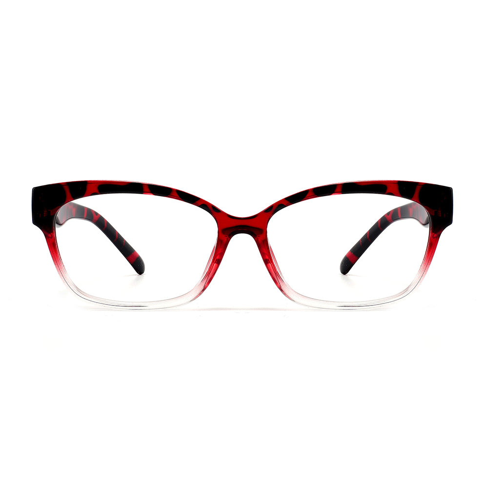 Safia Eyeglasses in Red Tortoise & Clear