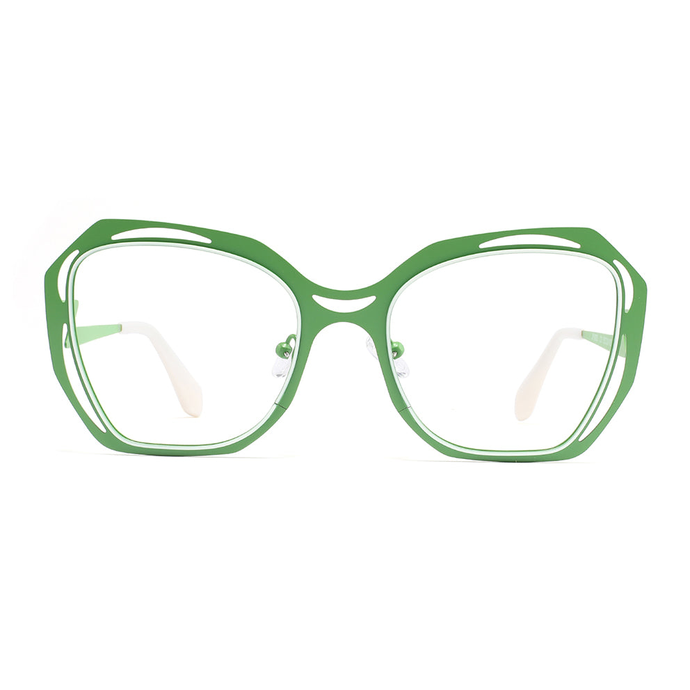 Emilee Eyeglasses in Green & White