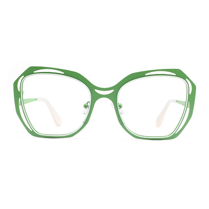 Emilee Eyeglasses in Green & White