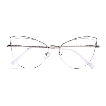 Salley Eyeglasses in White & Silver