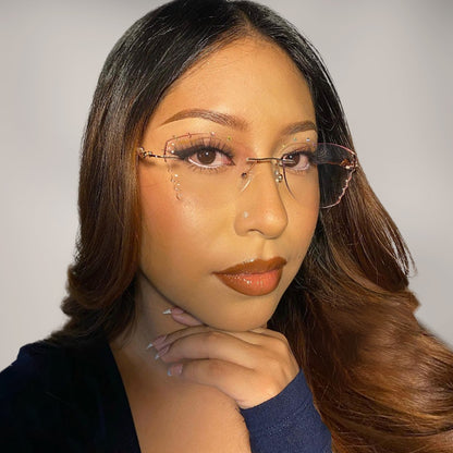 Clear Butterfly Eyeglasses in Rose Gold