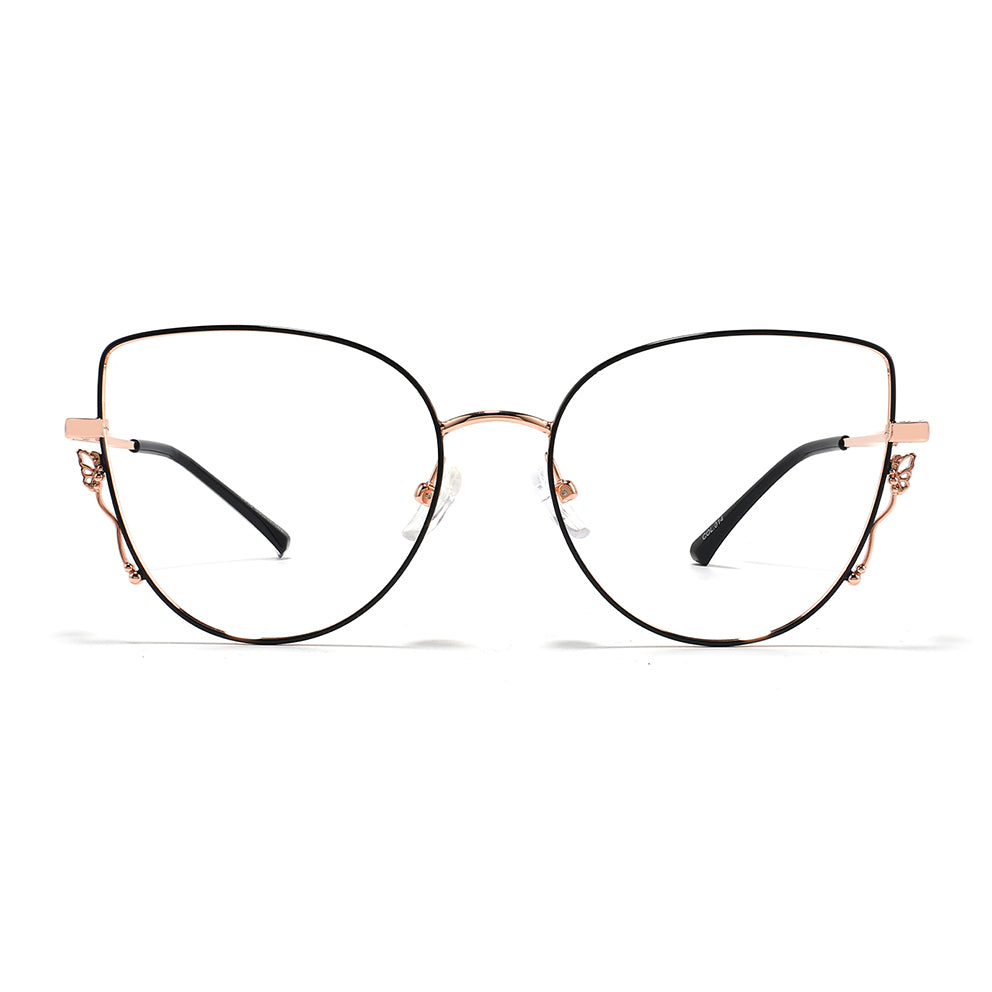 Hailey Eyeglasses in Black & Rose Gold