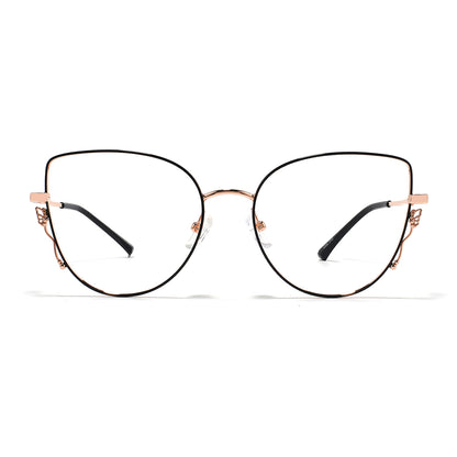 Hailey Eyeglasses in Black & Rose Gold