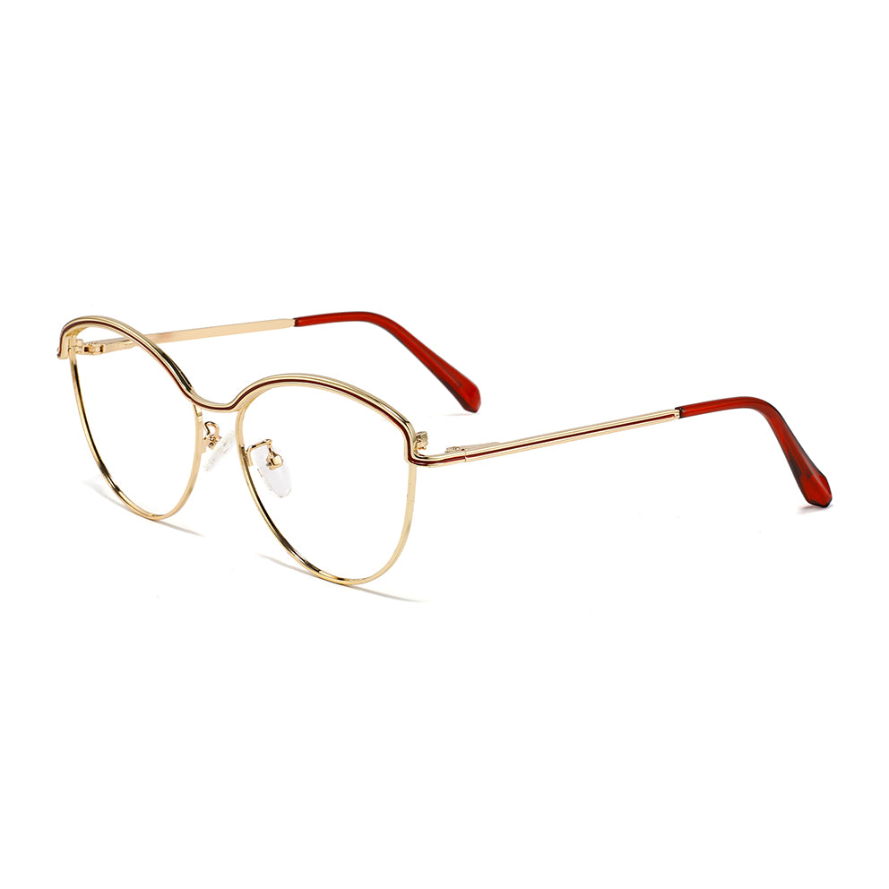 Wamsley Eyeglasses in Gold & Red