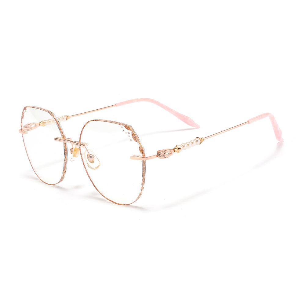 Golden Pearl Eyeglasses in Rose Gold