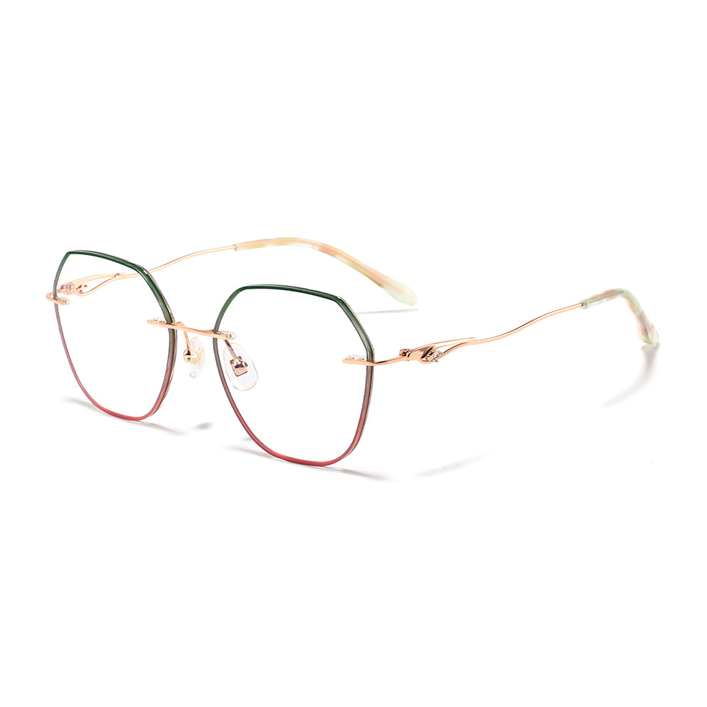 Kila Eyeglasses in Green & Pink