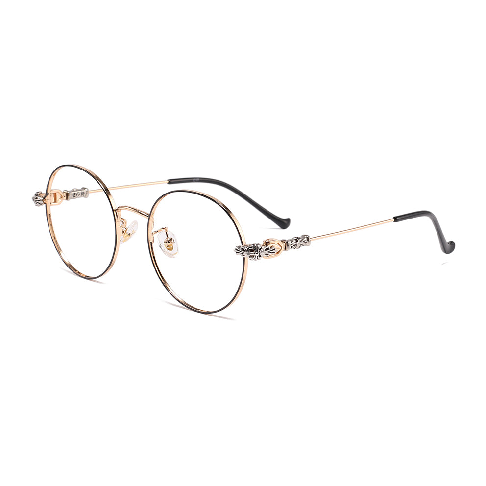 Roya Eyeglasses in Black & Gold