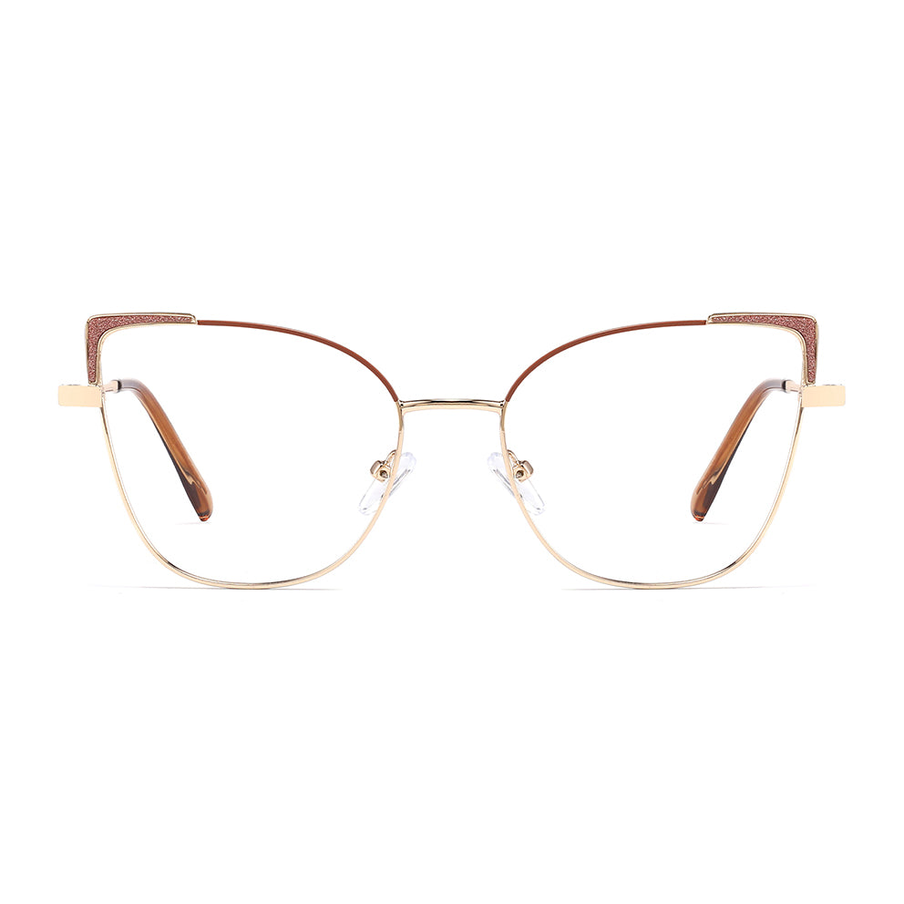 Aspen Eyeglasses in Gold & Brown